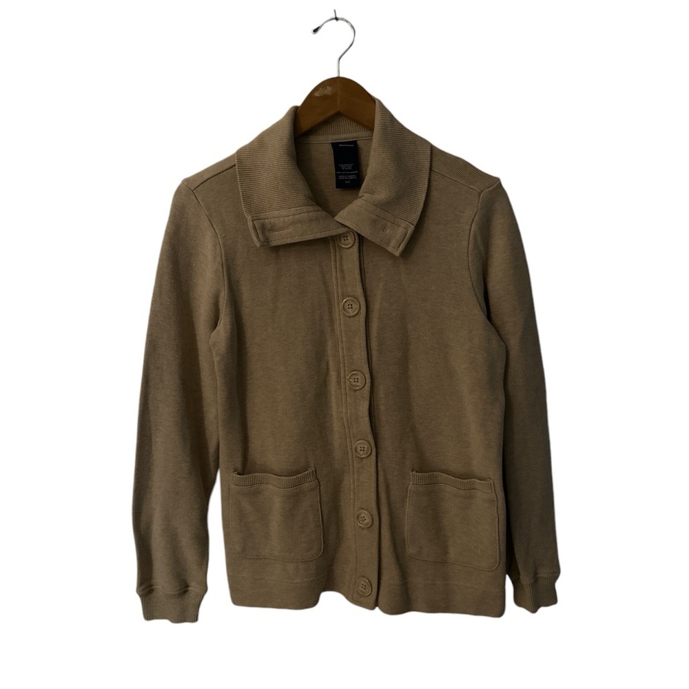 Basic Editions Tan Cardigan Like New sz Small